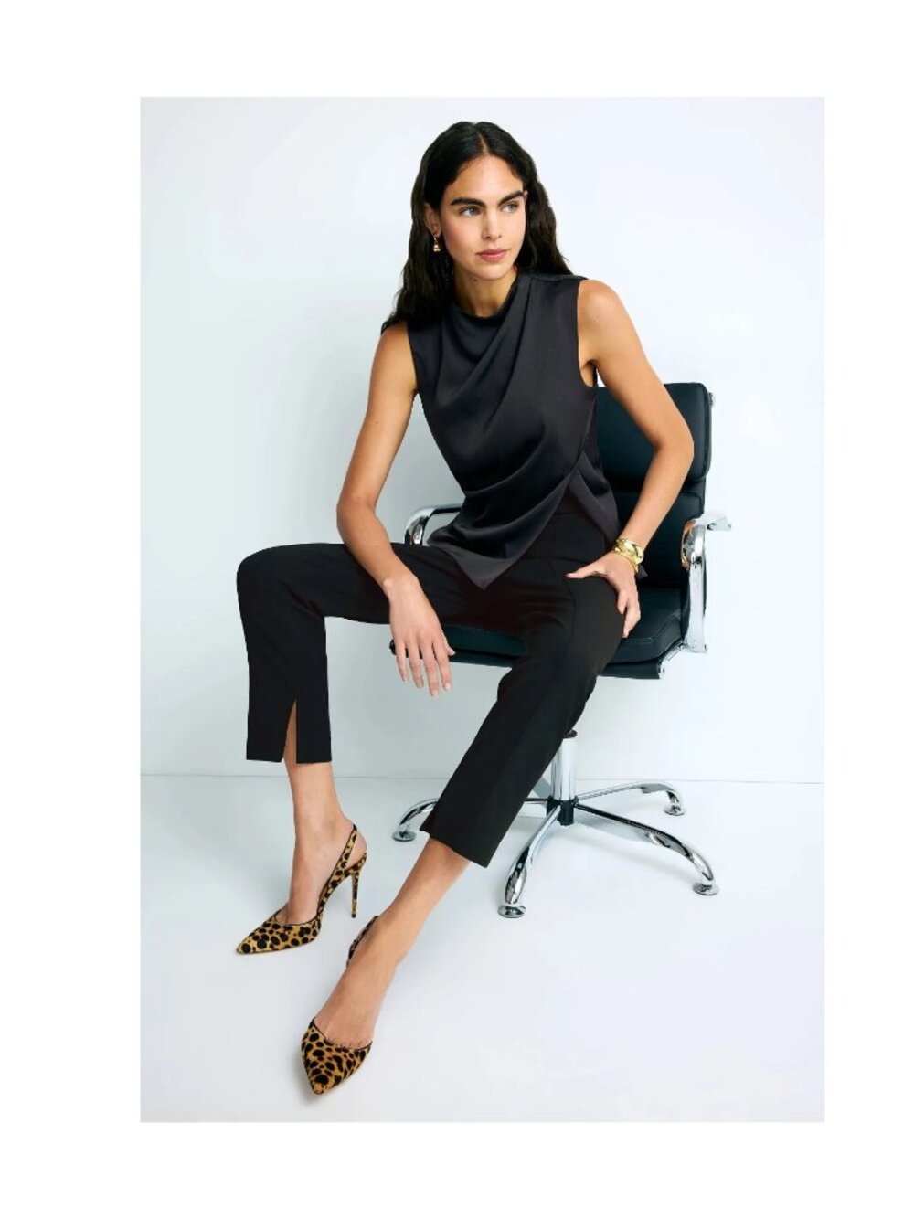 A.L.C. Trent Pintuck High-Rise Trousers 27" / Size 8 / Black Tailored Straight